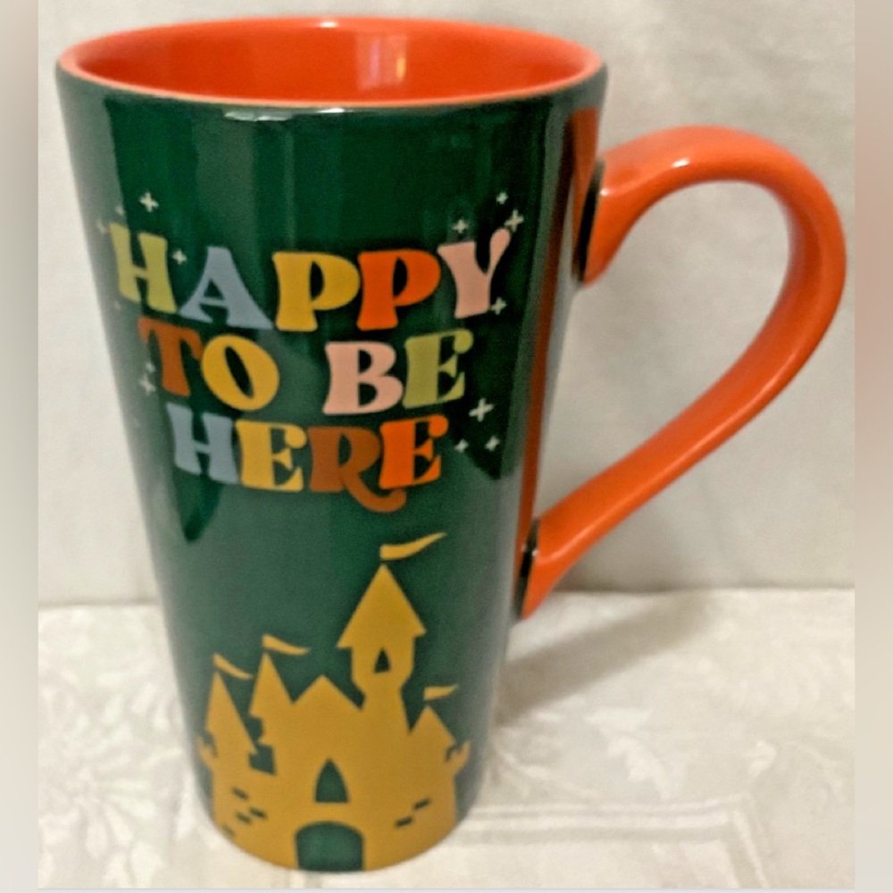 Disney Parks Disneyland Happy To Be Here Coffee Mug Cup Castle 16 Oz Ceramic